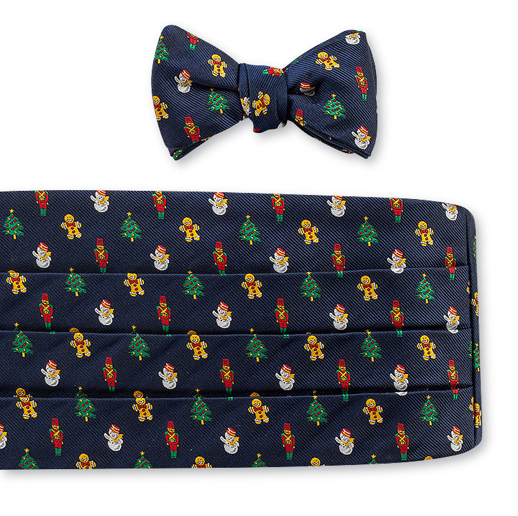 Navy Holiday Cummerbund Set