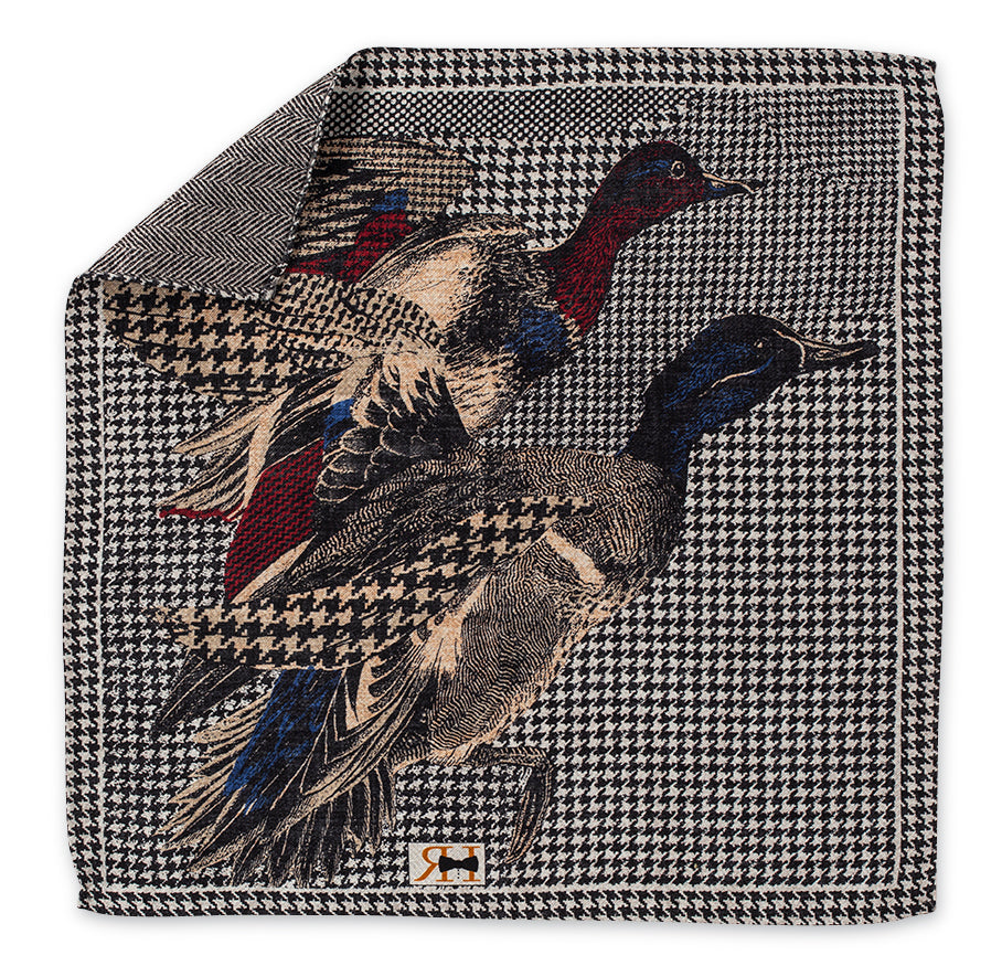 Gray Sequoia Ducks Pocket Square