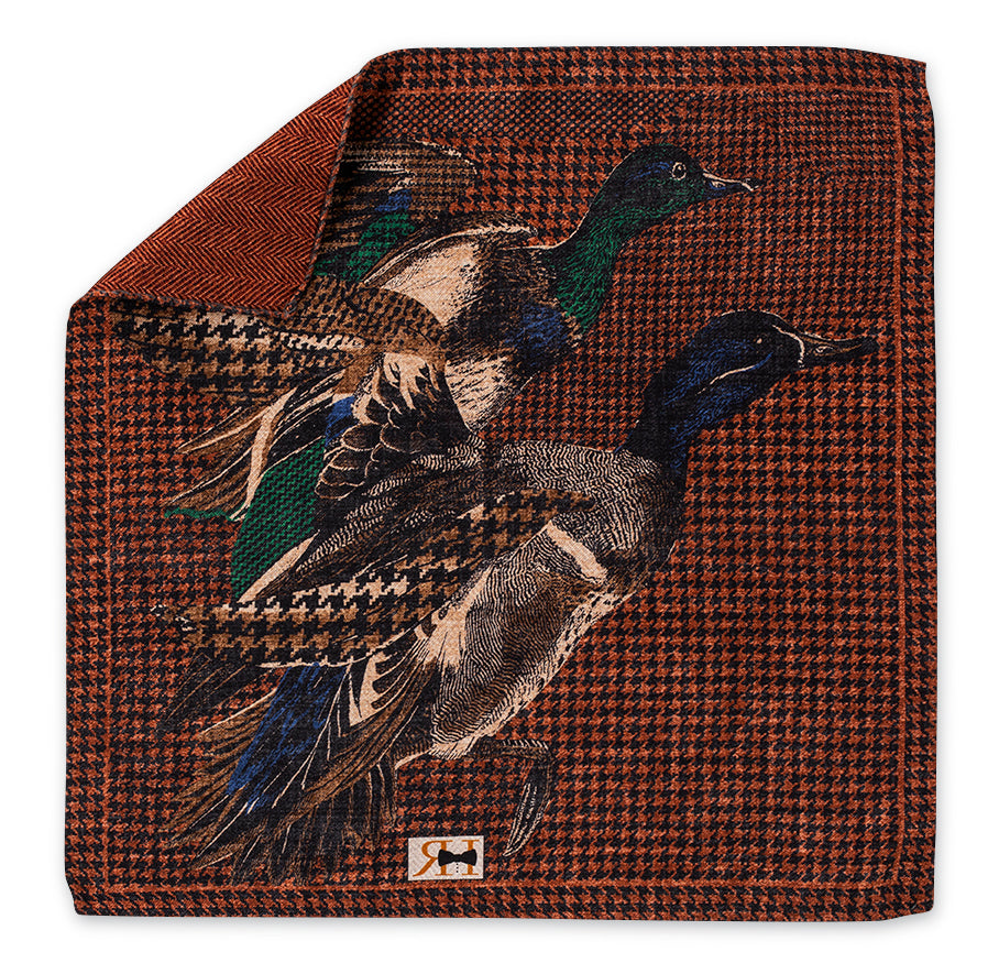 Henna Sequoia Ducks Pocket Square