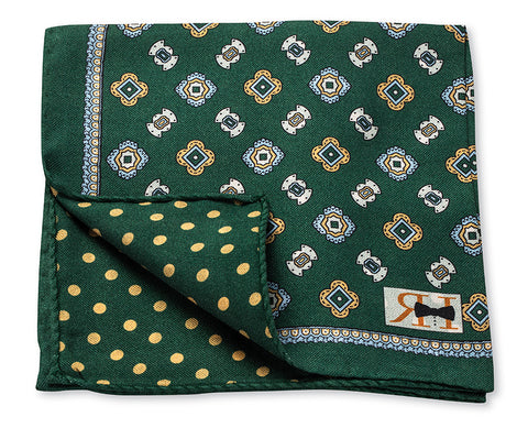Green Sequoia Foulard Pocket Square