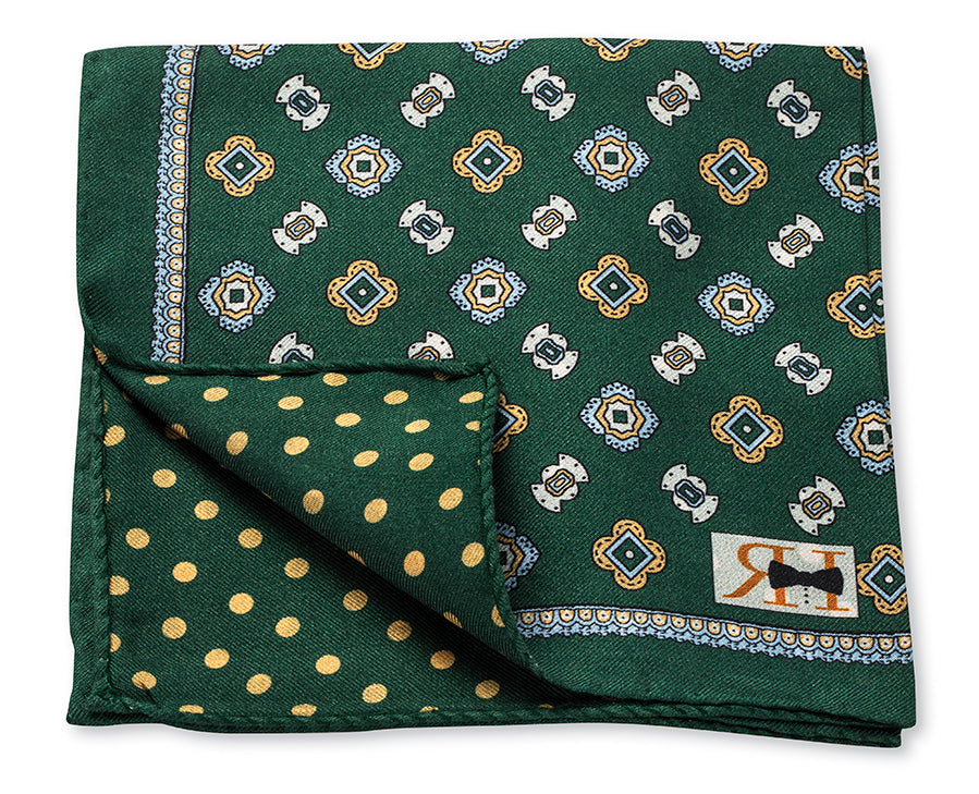 Green Sequoia Foulard Pocket Square