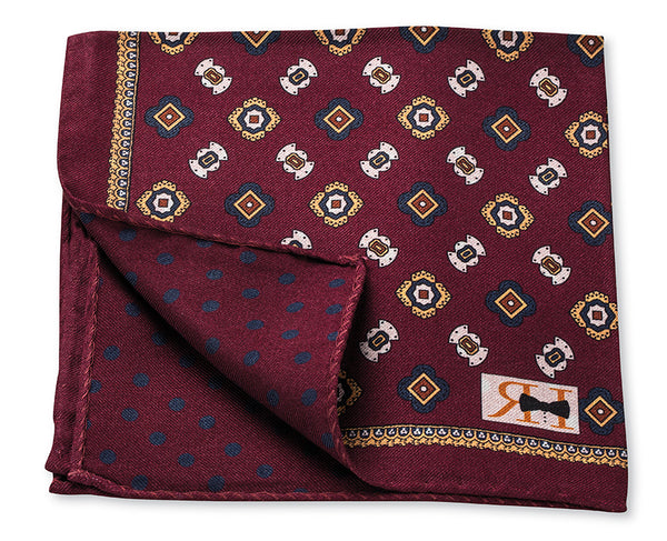 Red Sequoia Foulard Pocket Square