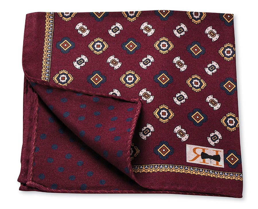 Red Sequoia Foulard Pocket Square