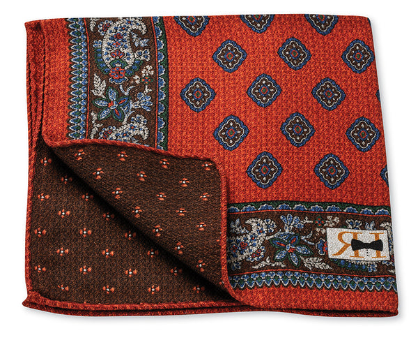 Henna Diamond/Small Flower Pocket Square
