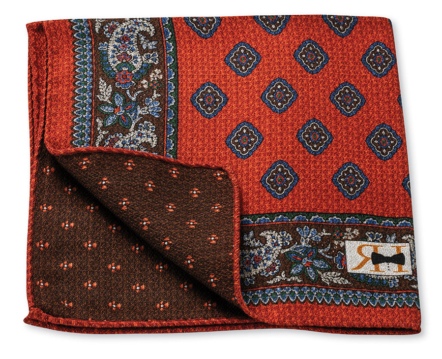 Henna Diamond/Small Flower Pocket Square
