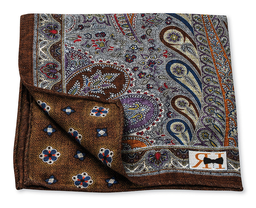 Mahogany Peacock/Foulard Pocket Square