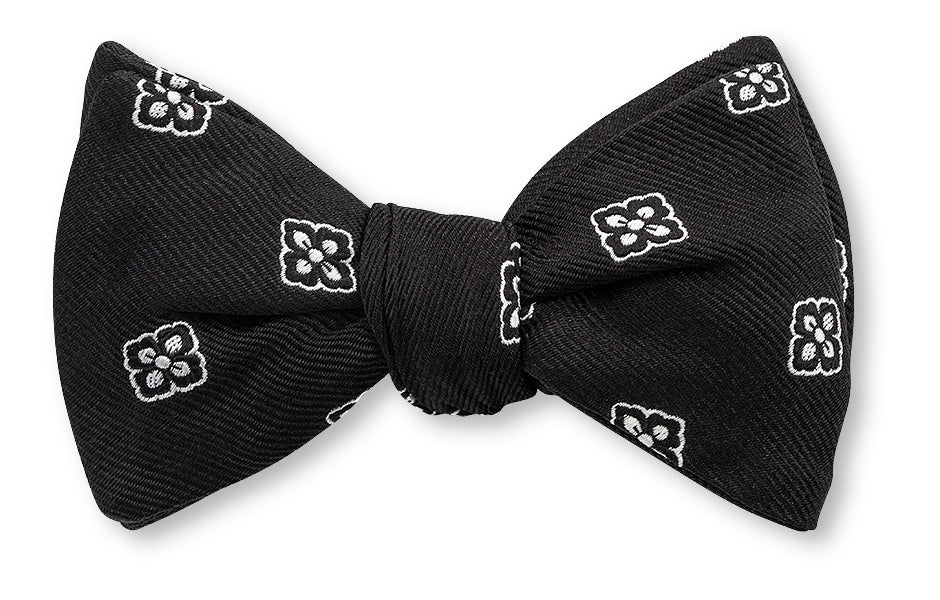Black/White Cypress Medallions Bow Tie
