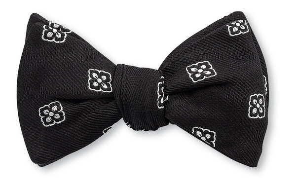 Black/White Cypress Medallions Bow Tie