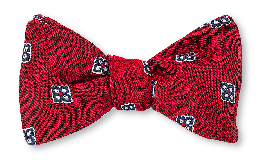 Red/Navy Cypress Medallions Bow Tie