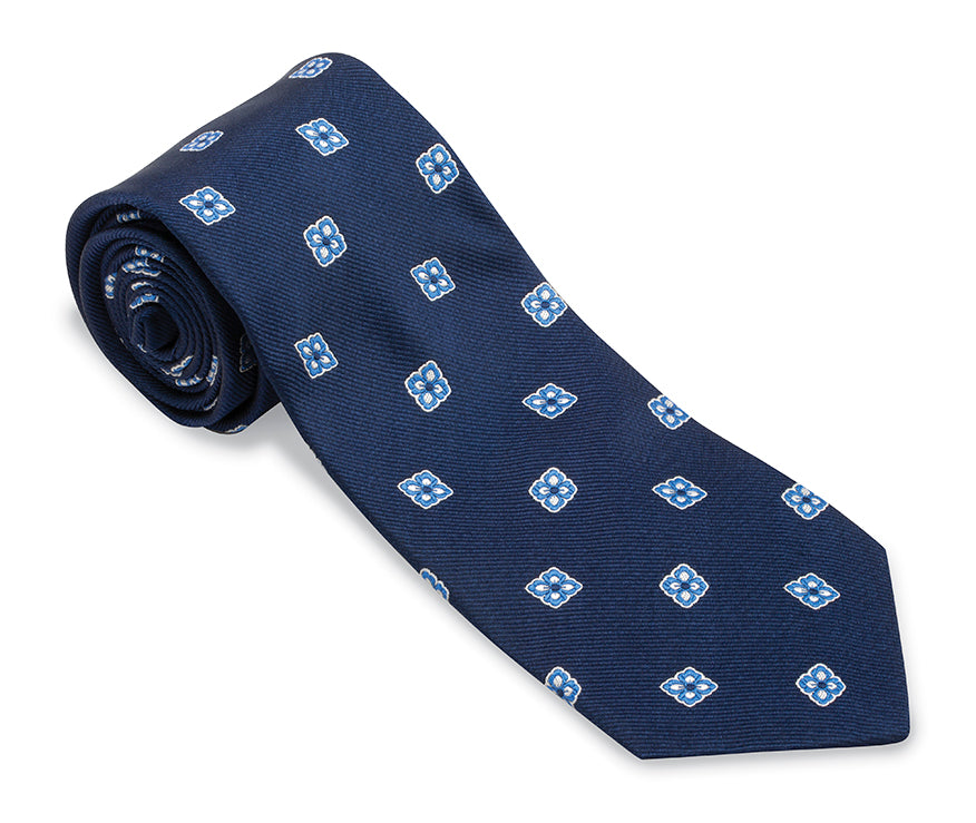Navy/Blue Cypress Medallions Necktie