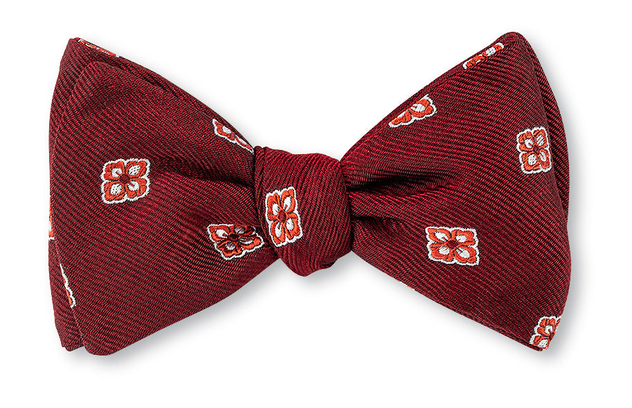 Maroon/Orange Cypress Medallions Bow Tie