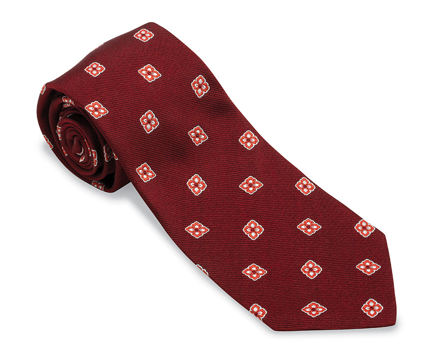 Maroon/Orange Cypress Medallions Necktie