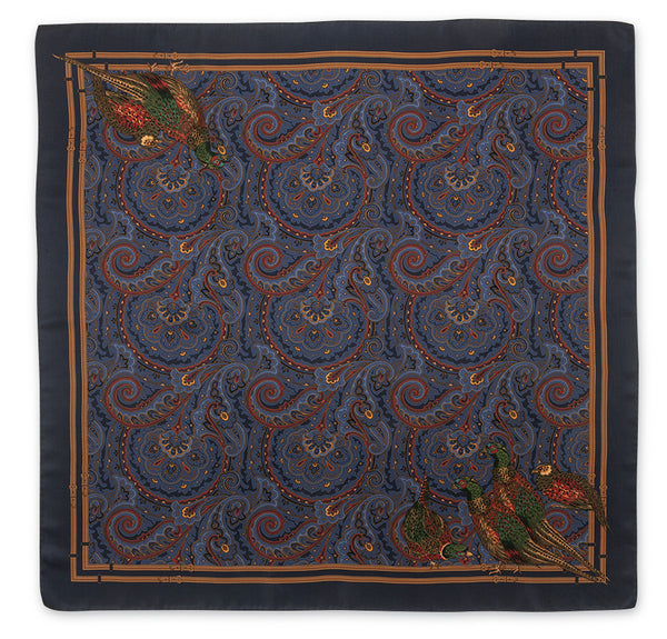 Lady's Blue Pheasant Paisley Scarf