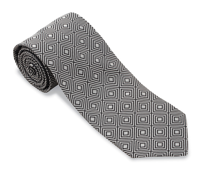 Silver Geometric Necktie