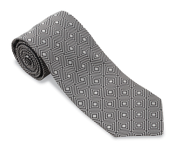 Silver Geometric Necktie