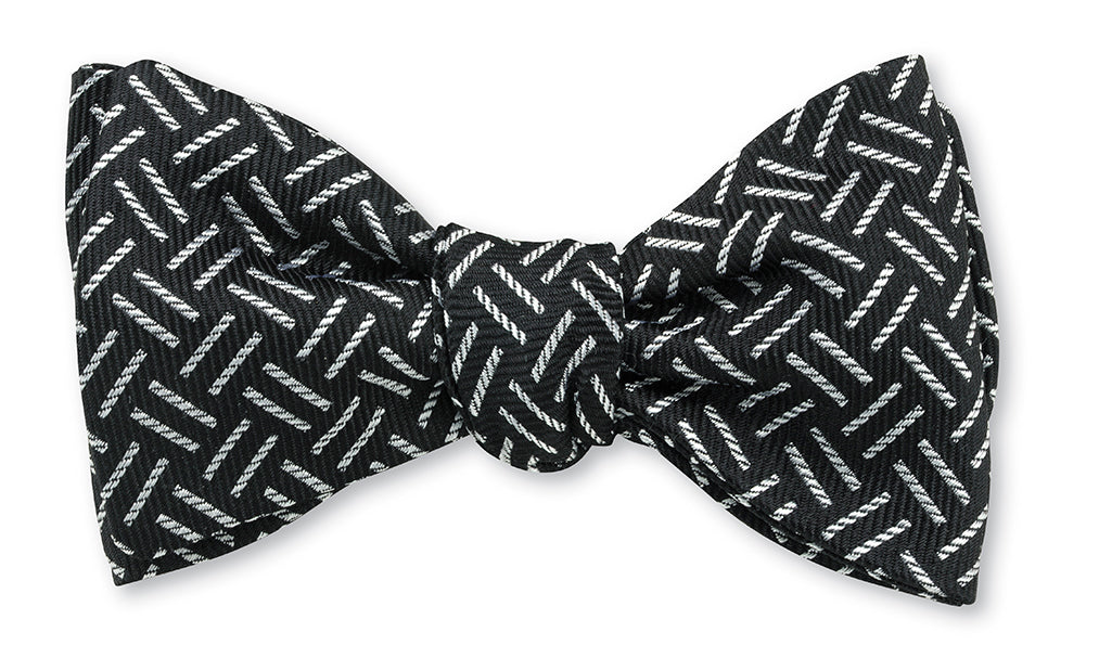 Black Geometric Bow Tie