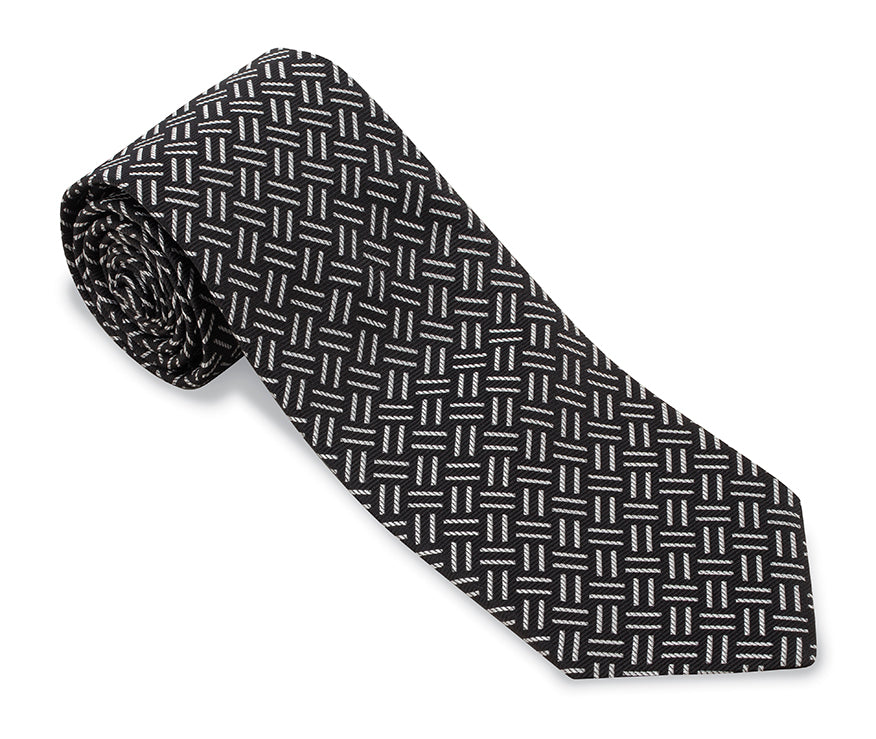 Black Geometric Necktie