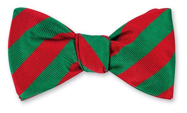 red/green stripes bow tie