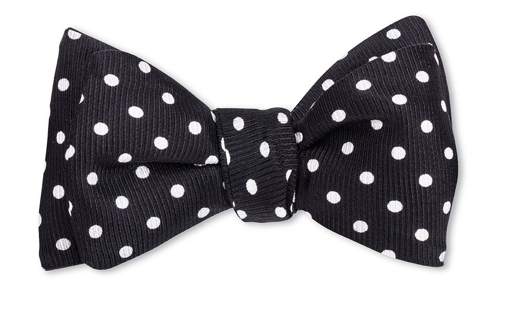 Black/White Windsor Dots Bow Tie
