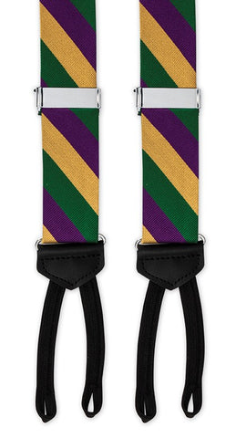 Mardi Gras Stripes Suspenders