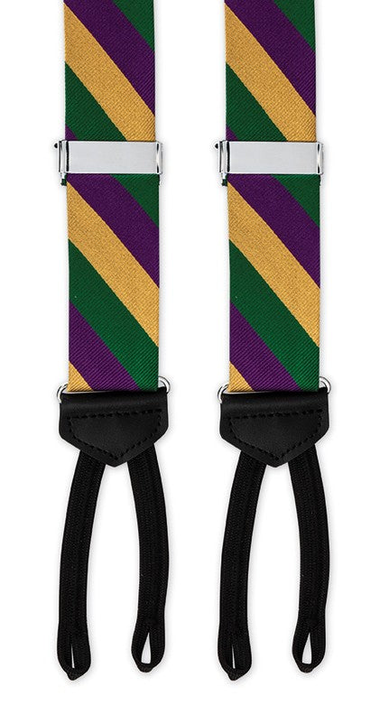 Mardi Gras Stripes Suspenders
