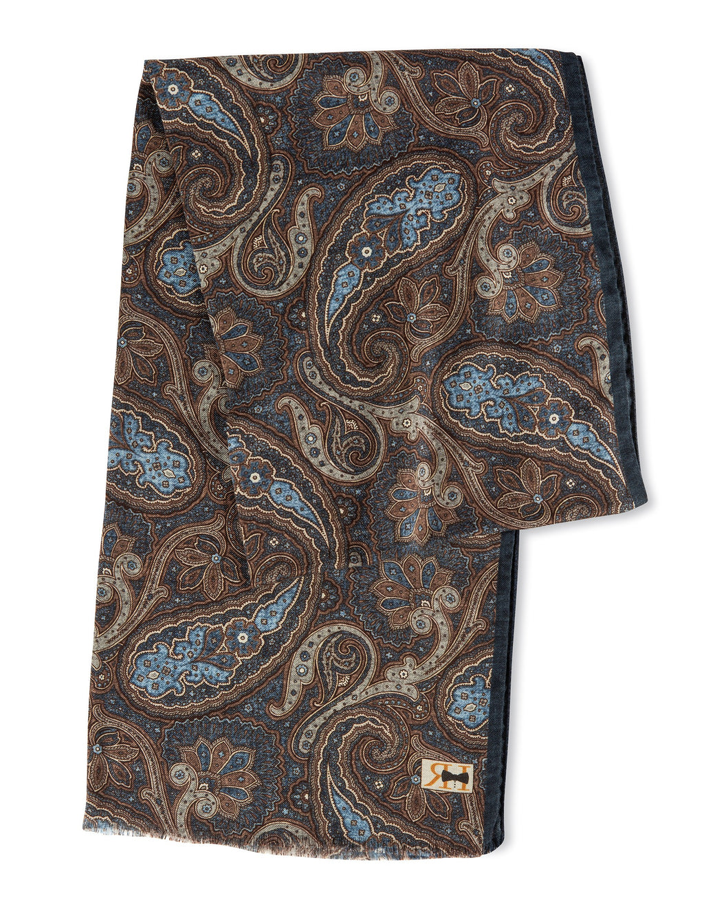 Men's Blue Cashmere/Silk Bellagio Paisley Scarf