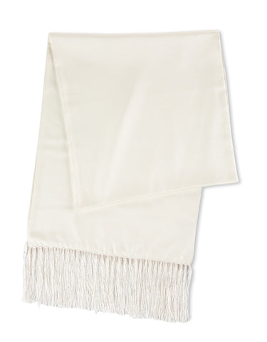 Men's White Silk Formal Scarf
