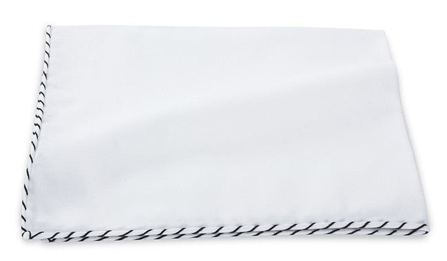 Black Cotton with White Border Pocket Square Black Cotton with White Border Pocket Square