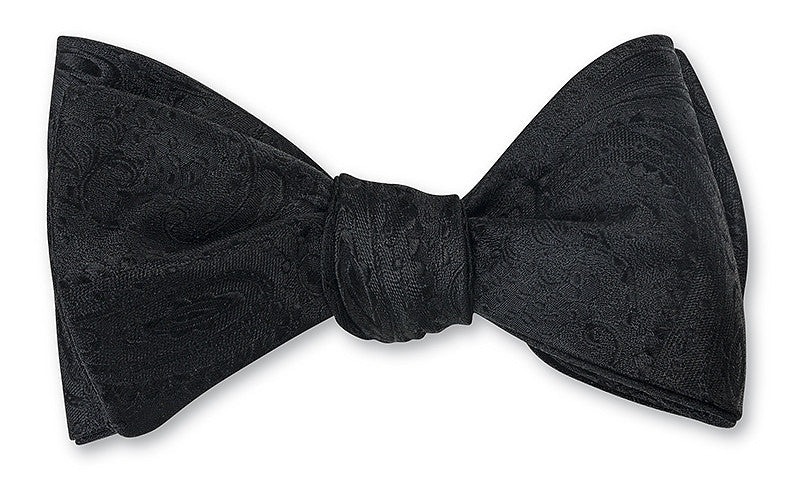 Black Paisley Bow Tie