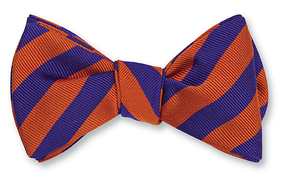 Orange/Purple Bar Stripes Bow Tie - B1752