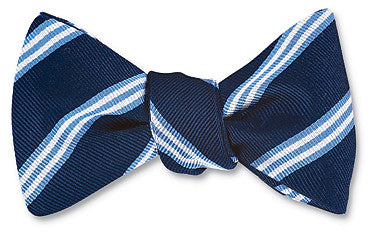 Light Blue Striped Satin Bow Tie Light Blue Striped Satin Bow Tie