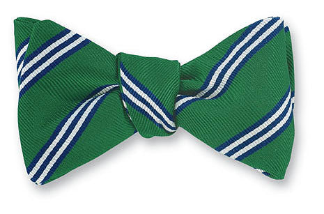 green brooks stripe bow tie