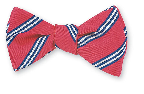 coral brooks stripe bow tie