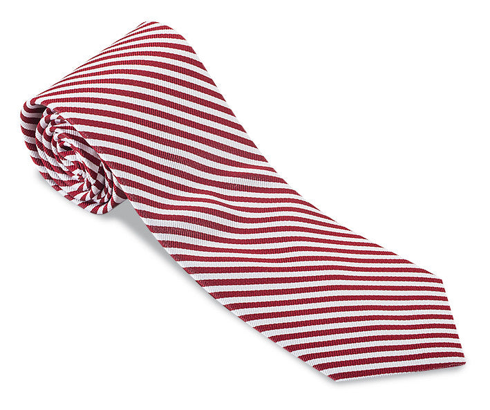Red White Striped Ties - Striped silk tie in red & white 