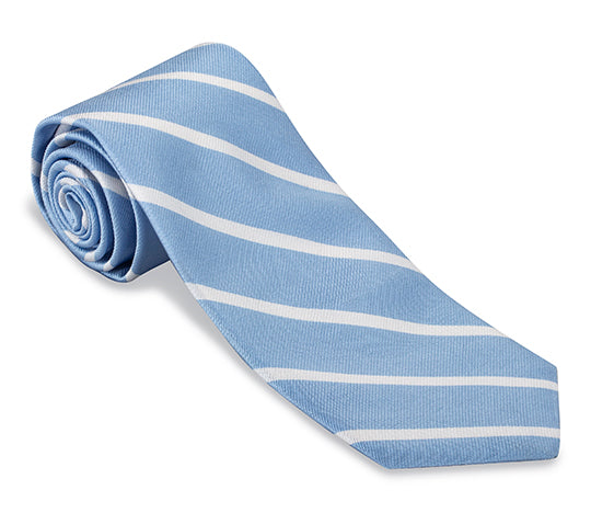 Light Blue/White Buckingham Striped Necktie