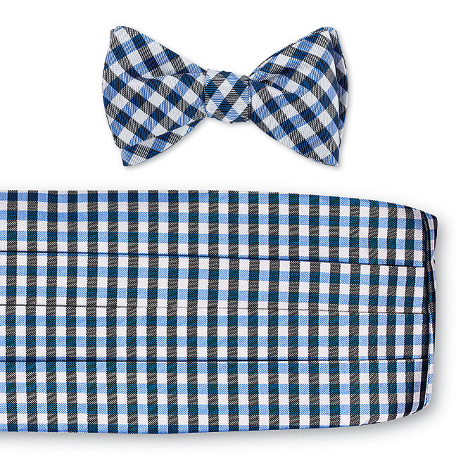 blue cummerbund set