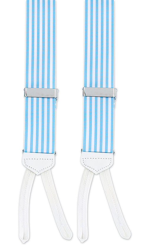 Light Blue/White Striped Suspenders