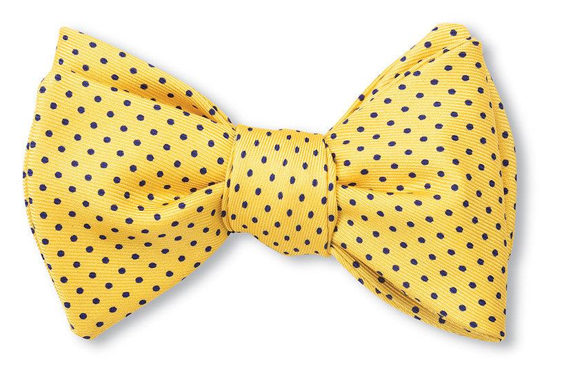 Yellow Halstead Polka Dots Bow Tie - B3679