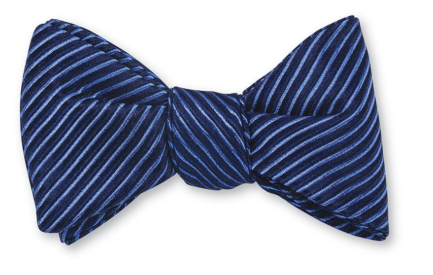 Midnight Striped Satin Bow Tie Midnight Striped Satin Bow Tie