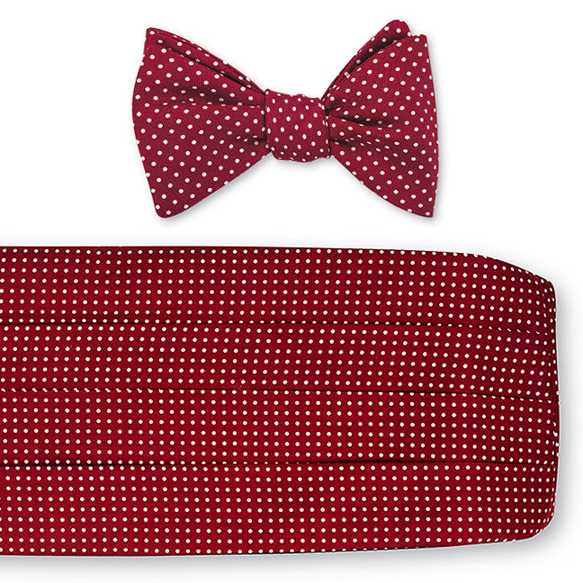burgundy cummerbund set