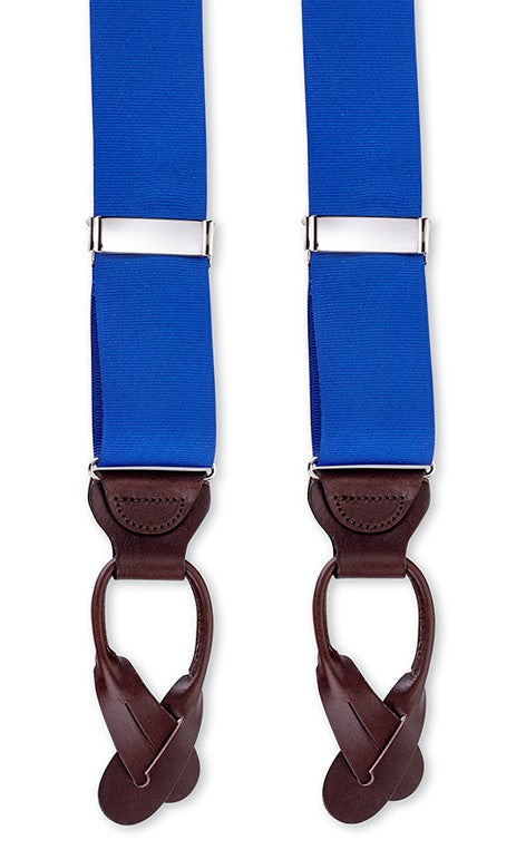 Satin Fabric Suspenders in Royal Blue 