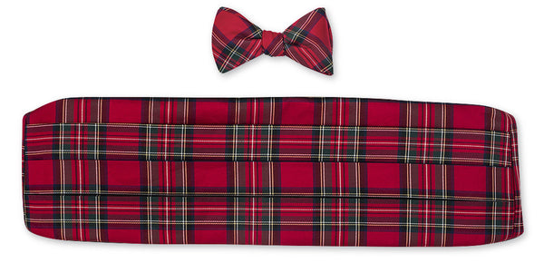Prince of wales cummerbund and bow tie set