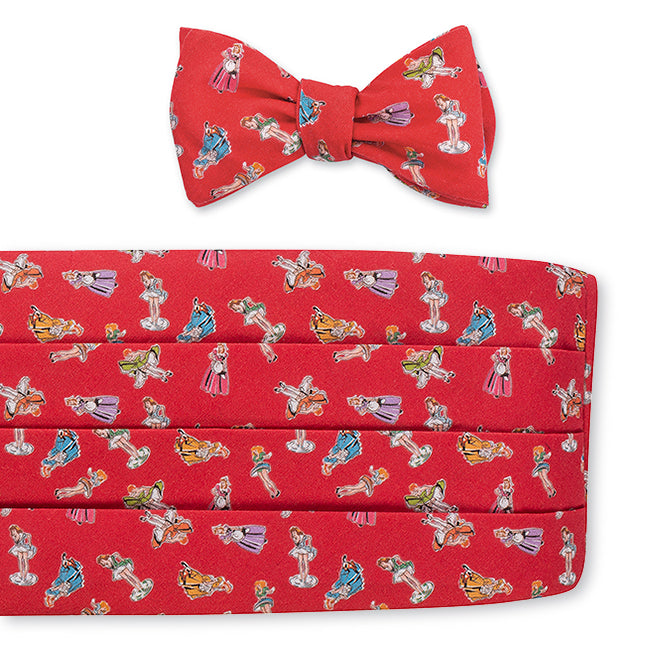 red cummerbund set