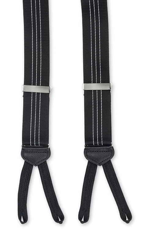 Black Satin Suspenders  R. Hanauer Fine Menswear Accessories