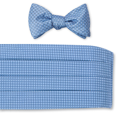 Handmade Light Blue Rishra Linen Bow Tie - B2842