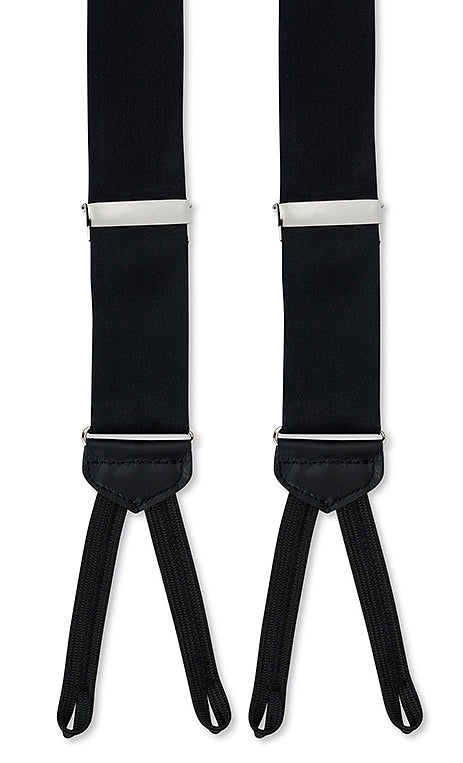 Black Satin Suspenders  R. Hanauer Fine Menswear Accessories
