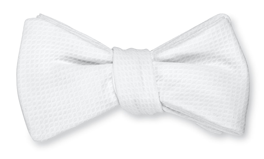 Formal White Cotton Pique Bow Tie