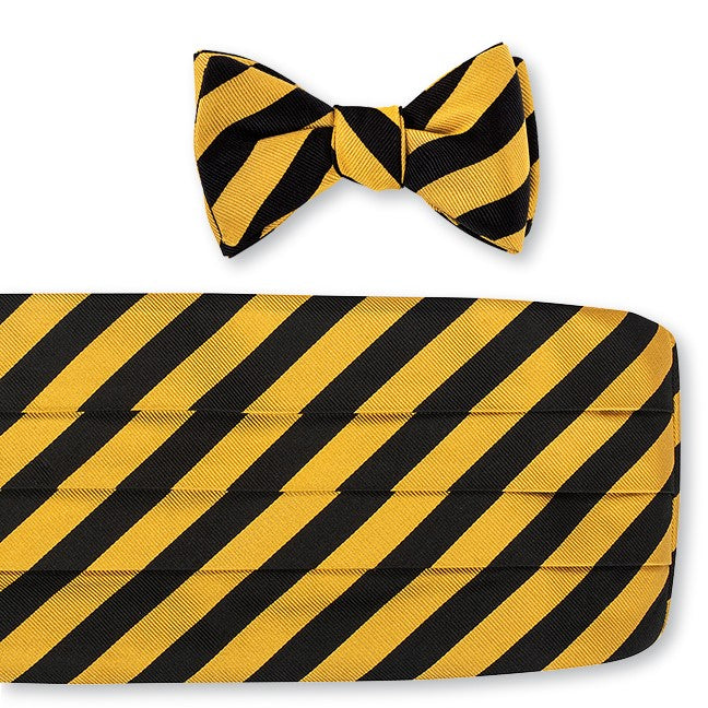 Golden Striped Satin Bow Tie Golden Striped Satin Bow Tie