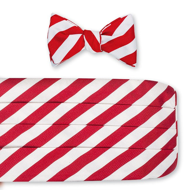 Scarlet Striped Satin Cummerbund Scarlet Striped Satin Cummerbund