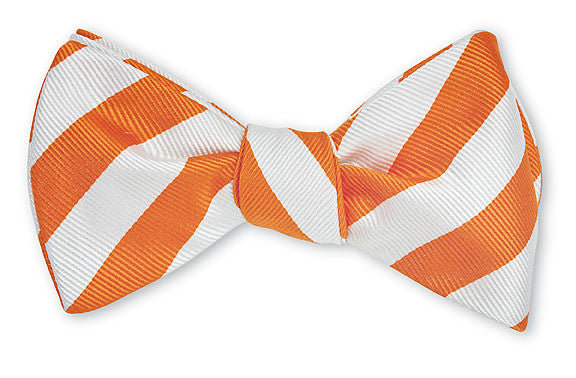 White Striped Satin Bow Tie White Striped Satin Bow Tie